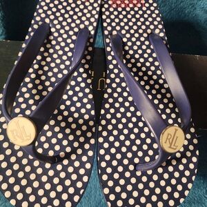 NWT LAUREN RALPH LAUREN SIZE 9 SANDALS WITH LRL EMBLEM